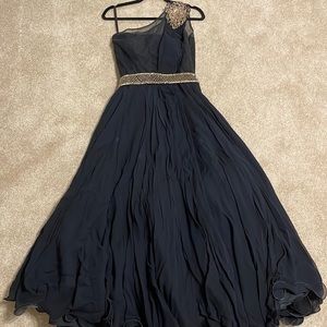 Black One Shoulder Indian Gown/Dress